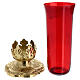 Lampe de Sanctuaire h 30 cm base décorée couleur rouge s3
