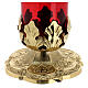 Lampada per Santissimo altezza 30 cm base decorata colore rosso s2