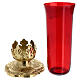 Lampada per Santissimo altezza 30 cm base decorata colore rosso s3