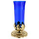 Sanctuary lamp with blue cup, decorated base, h 12 in s1