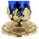 Lampe pour Sanctuaire bleue base décorée h 30 cm s2