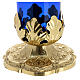 Lampada per Santissimo blu base decorata altezza 30 cm s2