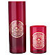 Red Glass for Blessed Sacrament with IHS Sticker s1