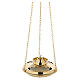 Gilded brass hanging sanctuary lamp with chains, 40 in s4