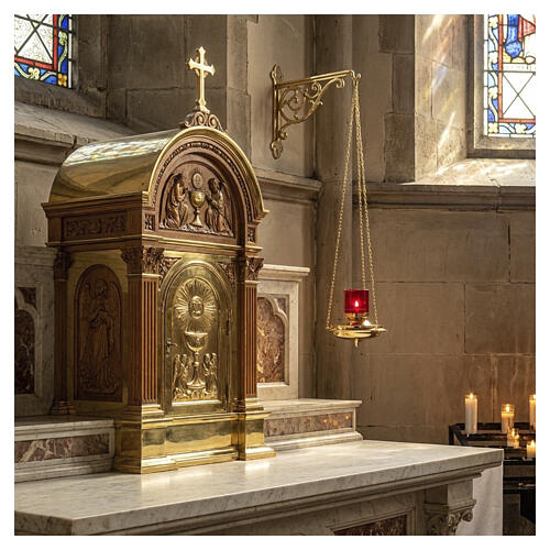 Lampe en laiton doré chaînes 1 mètre 2