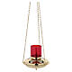Gilded brass hanging sanctuary lamp with 1 m chain s6