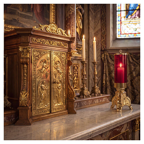 Lampada elettrica Santissimo finitura oro stile barocco 25 cm 2