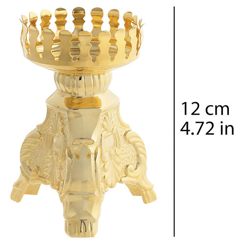 Portavetro lampada Santissimo barocco finitura oro 12 cm 2