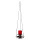 Sanctuary lamp with silver finish, 20 cm diameter, red glass, 1 m chain s3