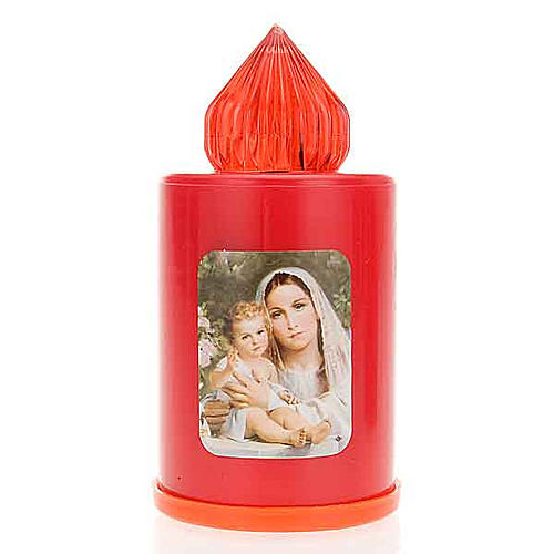 Red LED votive candle with image, 100 days 3
