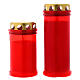 Red Cased Candle For Outdoor Use With Wind Proof Top. s1