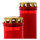 Red Cased Candle For Outdoor Use With Wind Proof Top. s2