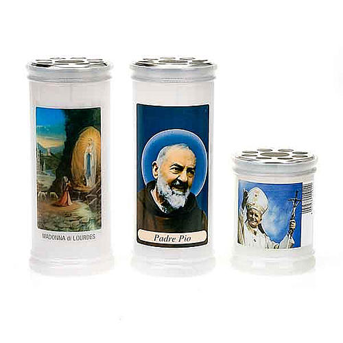 White votive candle with image 1