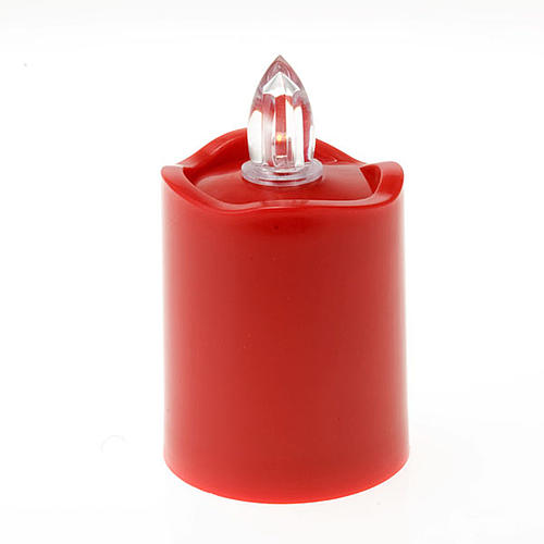 LED votive candle, red with wavy rim 1