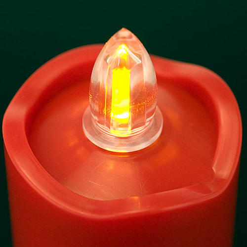 LED votive candle, red with wavy rim 2