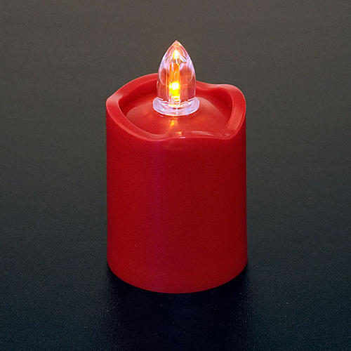 LED votive candle, red with wavy rim 3