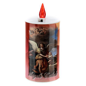 LED votive candle, ecological, red with image, lasting 70 days