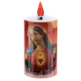 LED votive candle, ecological, red with image, lasting 70 days