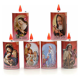LED votive candle, red cardboard with image, lasting 70 days