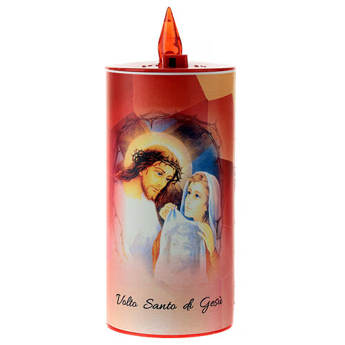 Electric votive candle, ecological in red cardboard, lasting 70 7