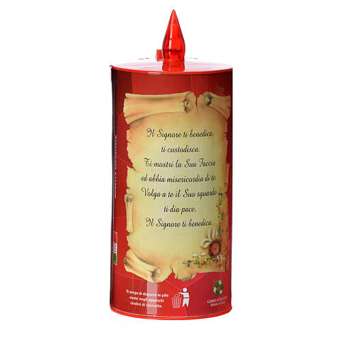 Electric votive candle, ecological in red cardboard, lasting 70 12