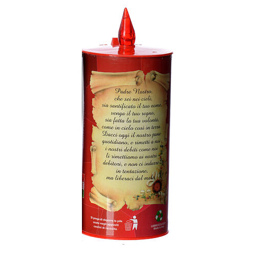 Electric votive candle, ecological in red cardboard, lasting 70 13