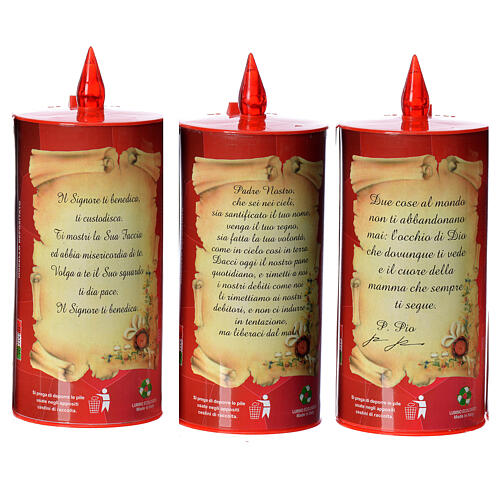 Electric votive candle, ecological in red cardboard, lasting 70 8