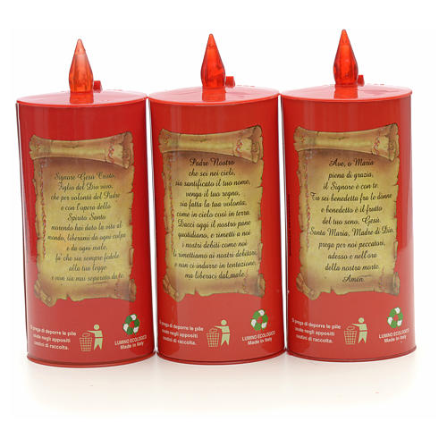 Electric votive candle, ecological in red cardboard, lasting 70 6