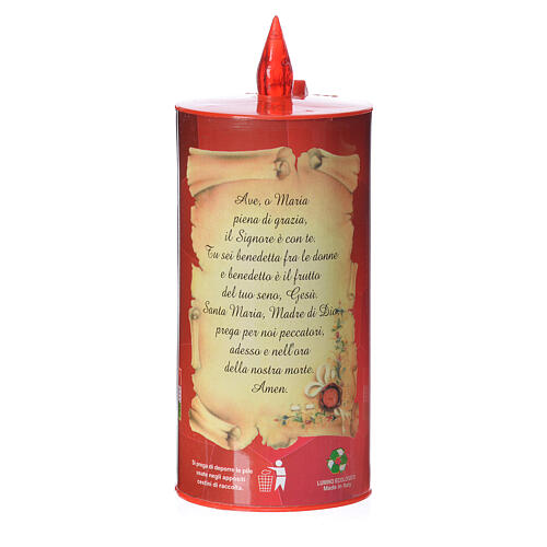 Electric votive candle, ecological in red cardboard, lasting 70 8