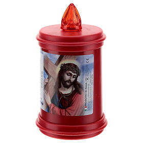 Votive candle in red plastic, electric, lasting 40 days