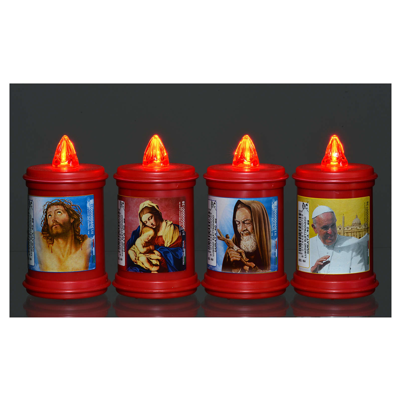 Votive candle in red plastic, electric, lasting 40 days online sales