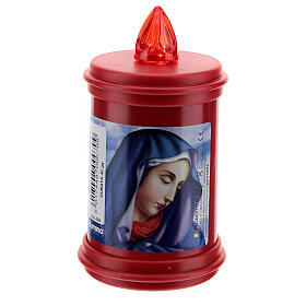 Votive candle in red plastic, electric, lasting 40 days