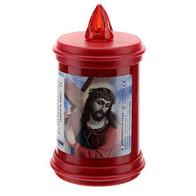 Votive candle in red plastic, electric, lasting 60 days