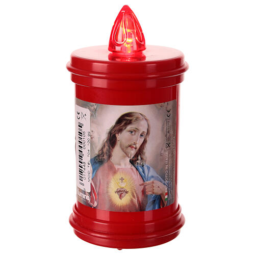 Votive candle in red plastic, electric, lasting 60 days 5