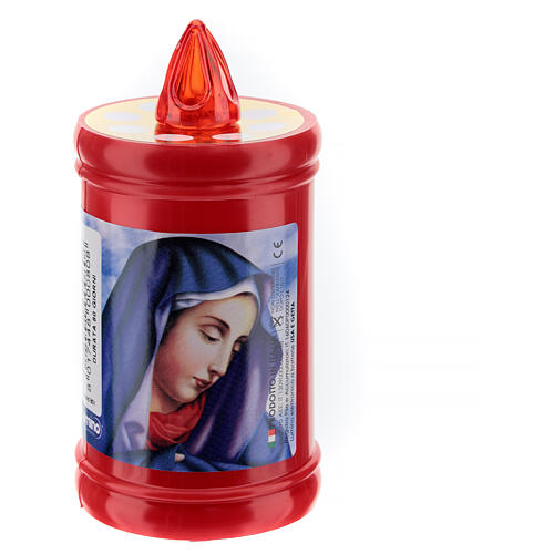 Einweg-Votivkerze LED Plastik rot Brenndauer 60 Tagen 2