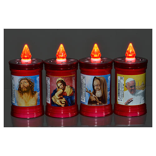 Electric votive candle in PVC, red, lasting 60 days 2