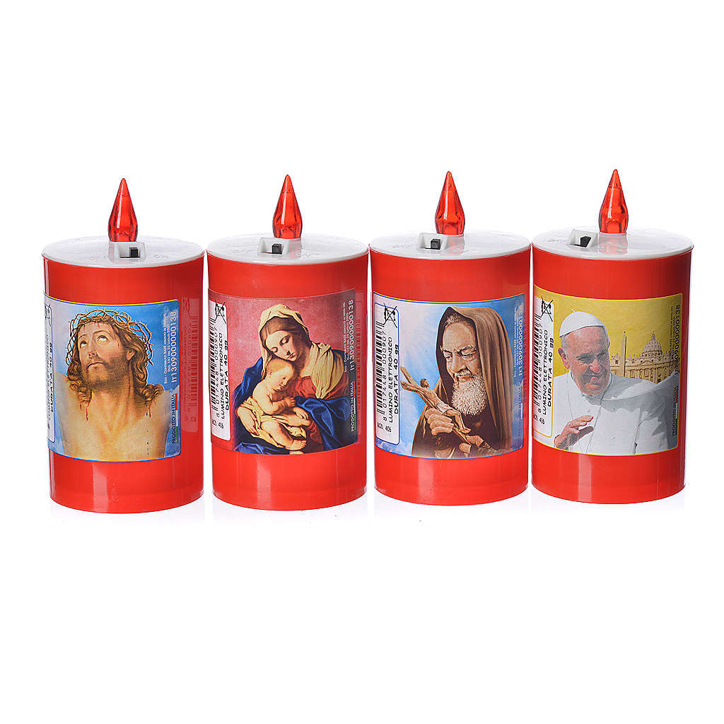 Elektrische Einweg-Votivkerze LED Plastik rot Dauer 40 Tagen 3