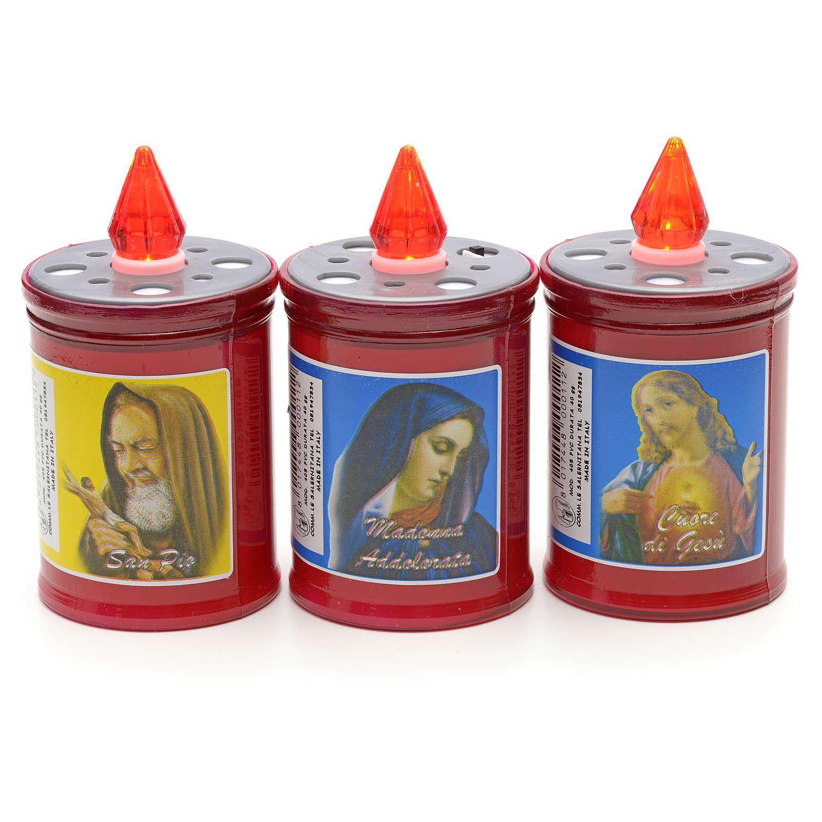 Elektrische Einweg-Votivkerze aus PVC Dauer 40 Tagen rot 3