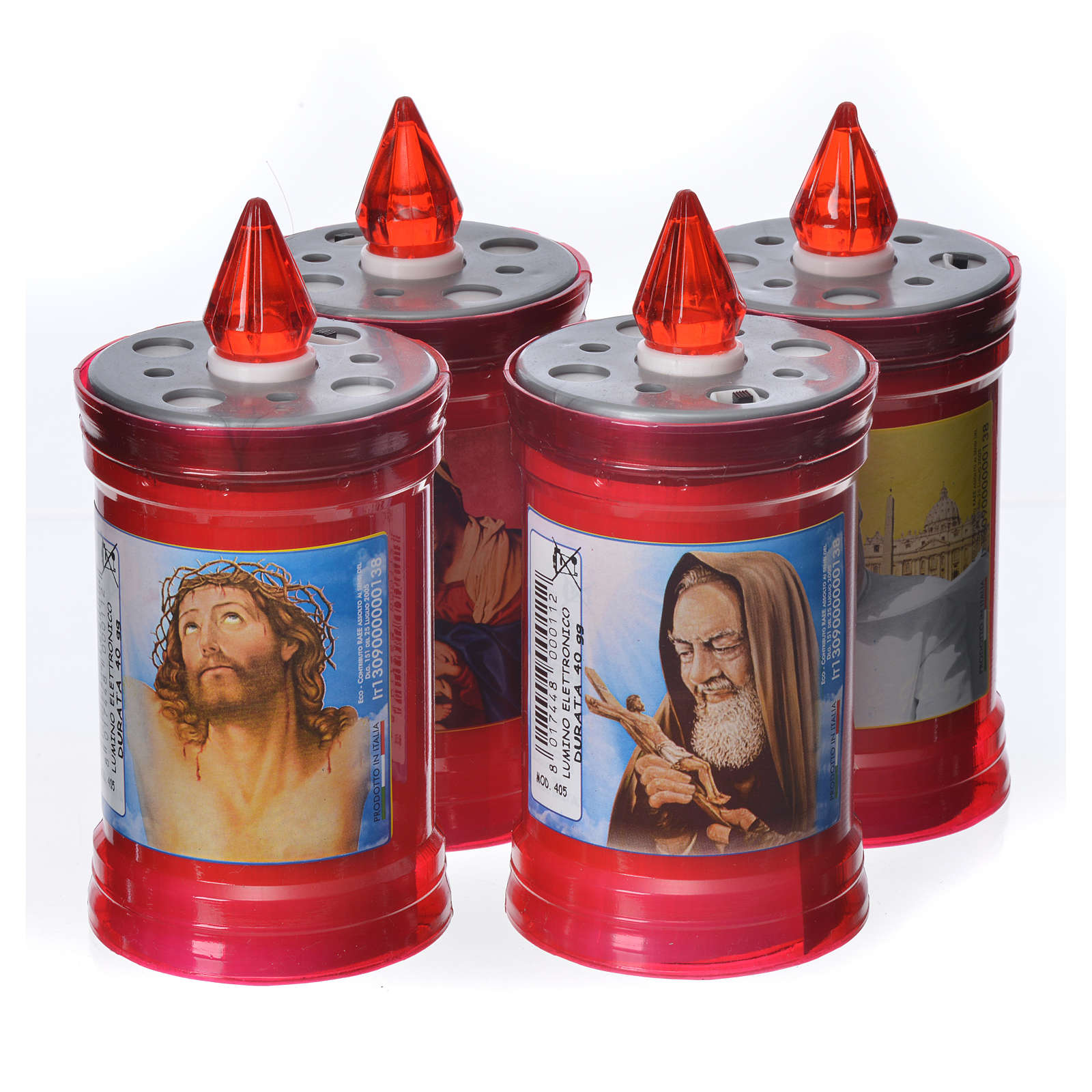 Elektrische Einweg-Votivkerze aus PVC Dauer 40 Tagen rot 3