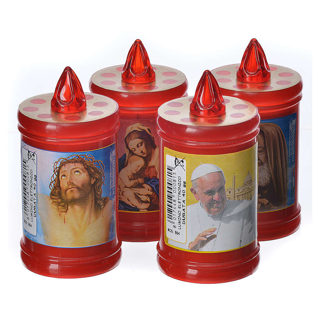 Elektrische Einweg-Votivkerze aus Plastik Brenndauer 40 Tagen rot 3