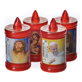 Elektrische Einweg-Votivkerze aus Plastik Brenndauer 40 Tagen rot s3