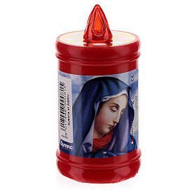 Plastic votive candle, red, lasting 40 days