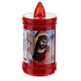 Plastic votive candle, red, lasting 40 days