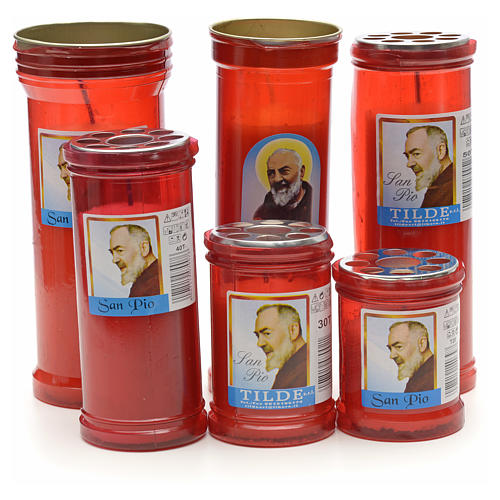 Veilleuse votive traditionnelle en cire blanche Padre Pio 2