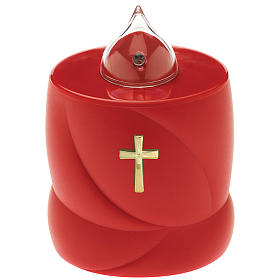 Lumada electric candle, red with static light and cross