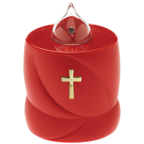 Lumada electric candle, red with static light and cross 1
