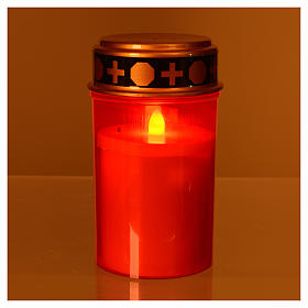 LED votive candle with red flickering light