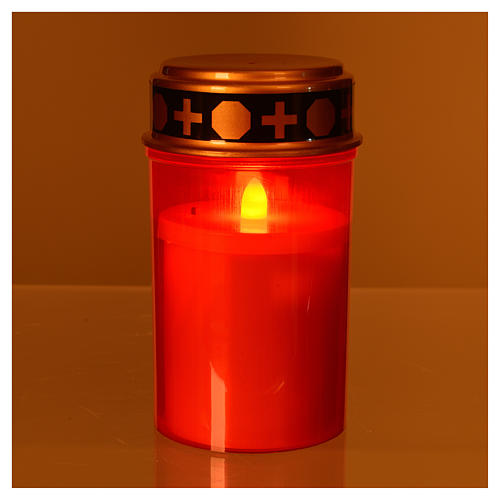 LED votive candle with red flickering light 2