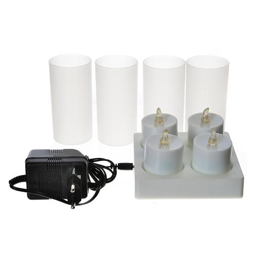Tea light votive candles, rechargeable LED light, 4 pcs 2