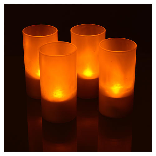 Tea light votive candles, rechargeable LED light, 4 pcs 4